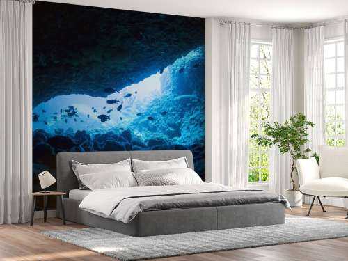 Enge Höhle mit Fischen