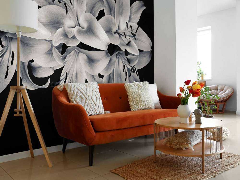 Blumen in Schwarz und Weiß