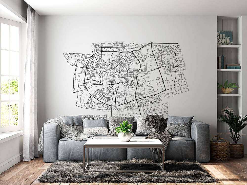 Karte von Leeuwarden, weiß