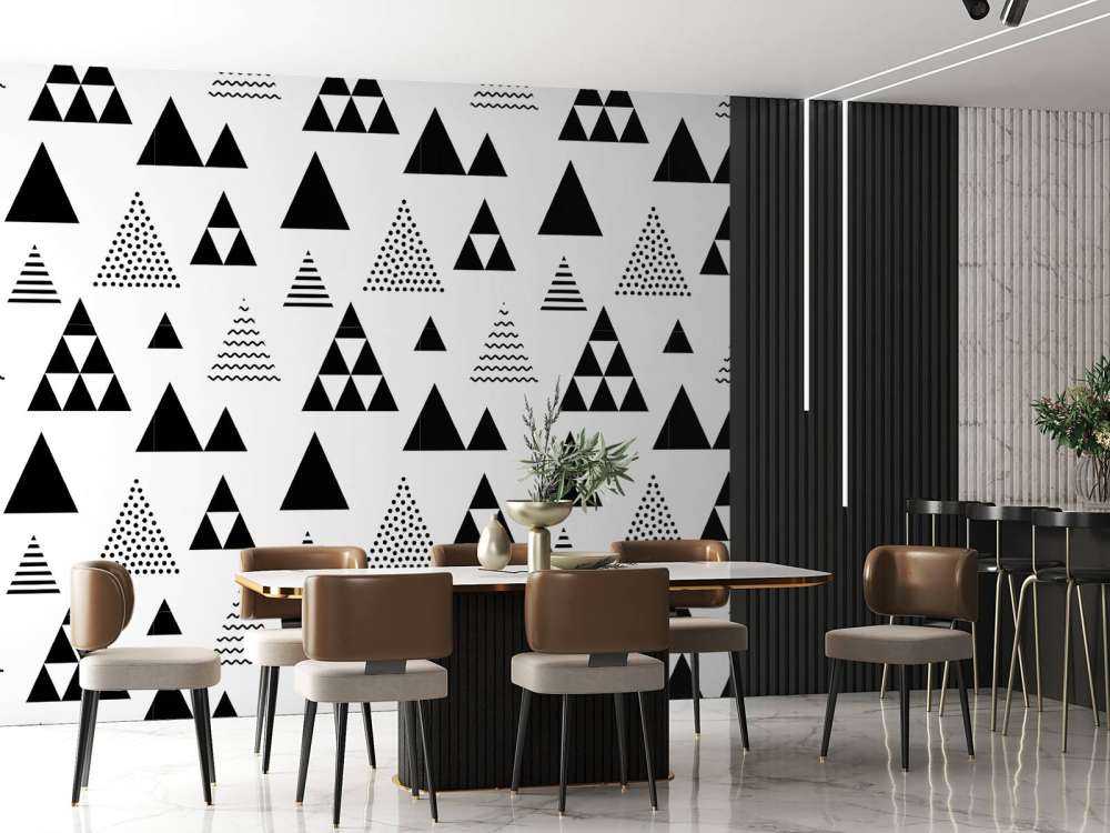 Dreiecke in Schwarz-Weiß
