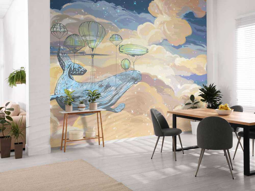 Wal mit seinen Heißluftballons