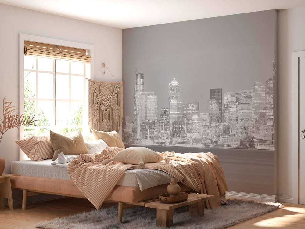 Skyline von Seattle in Schwarz und Weiß