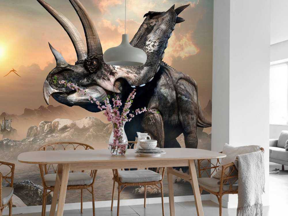 Dinosaurier im Morgennebel