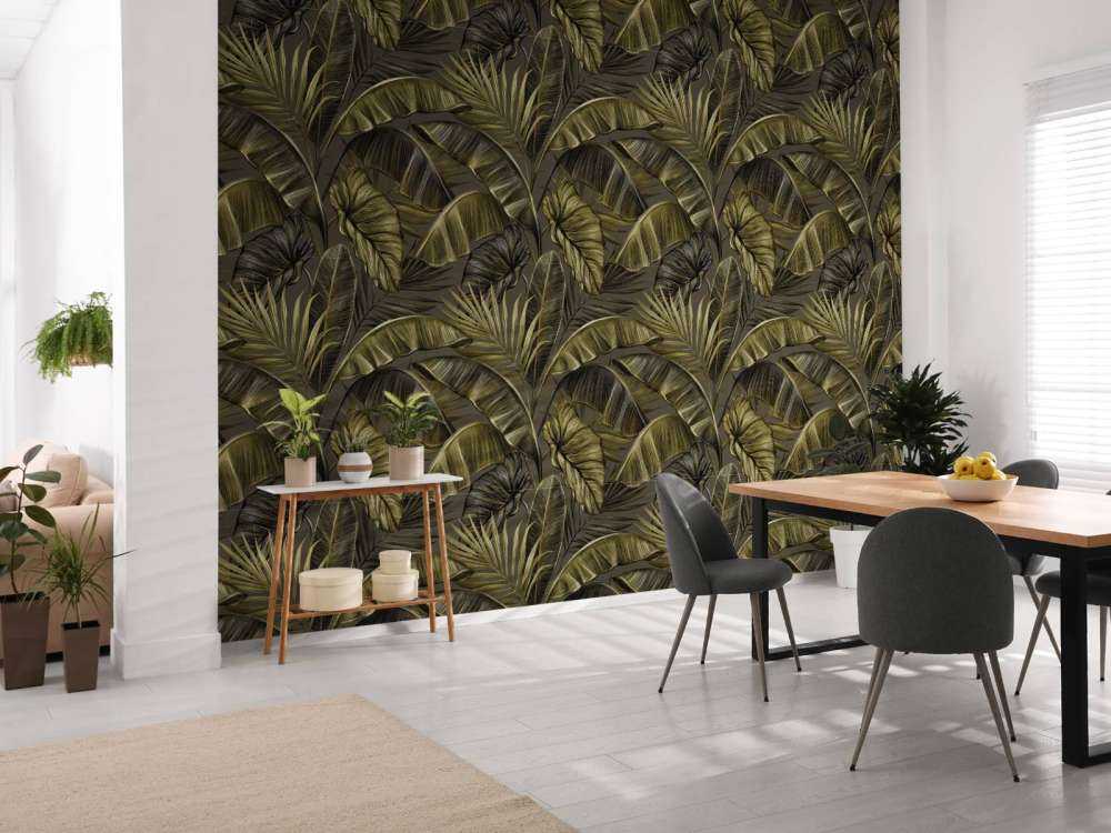 Dunkle Bananenblätter