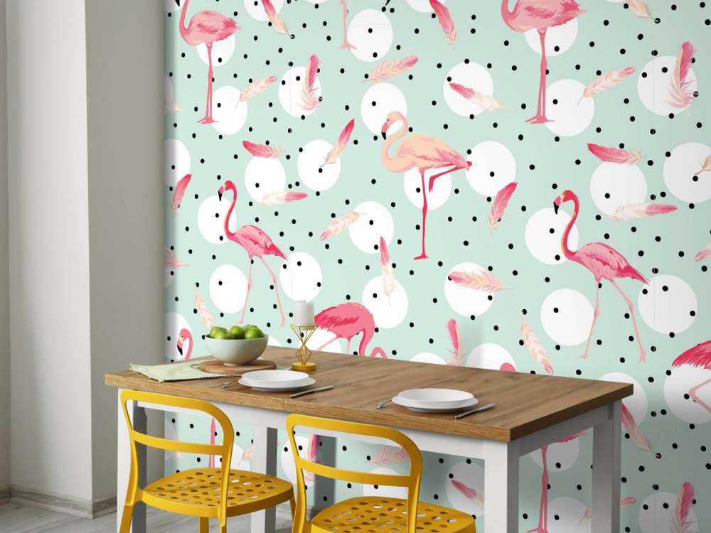 Flamingos und Federn