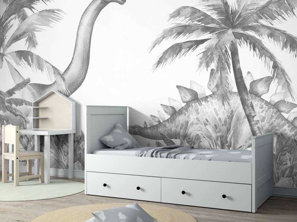 Dinosaurier in Schwarz-Weiß