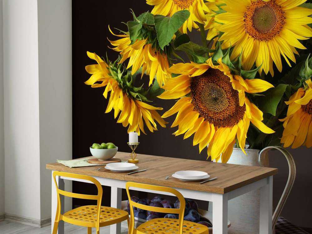 Sonnenblumen und Beeren