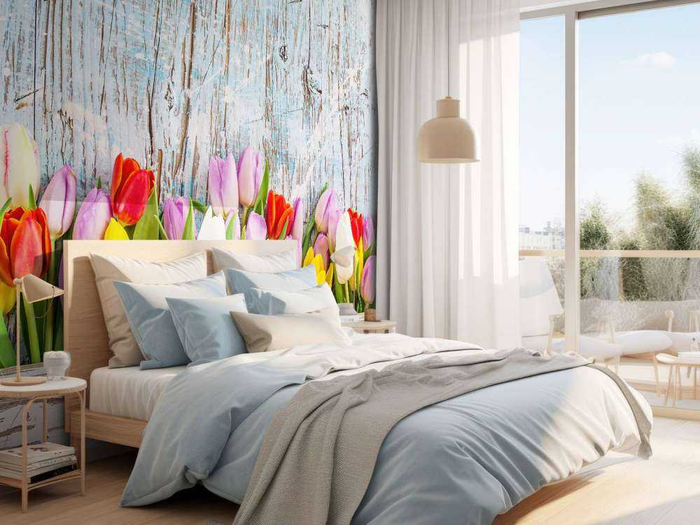 Tulpen mit Holz