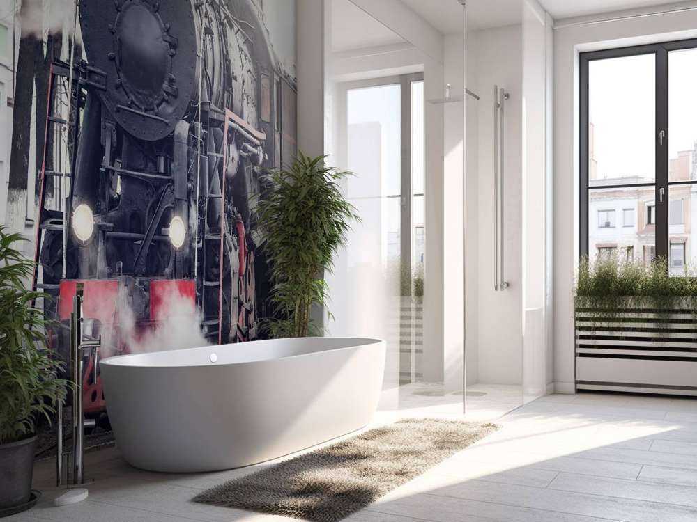 Dampfzug mit dampfendem Dampf