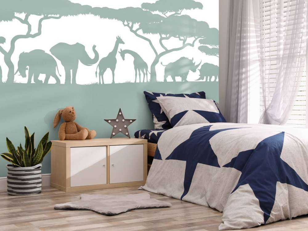 Silhouetten-Safari-Tiere, hellgrün