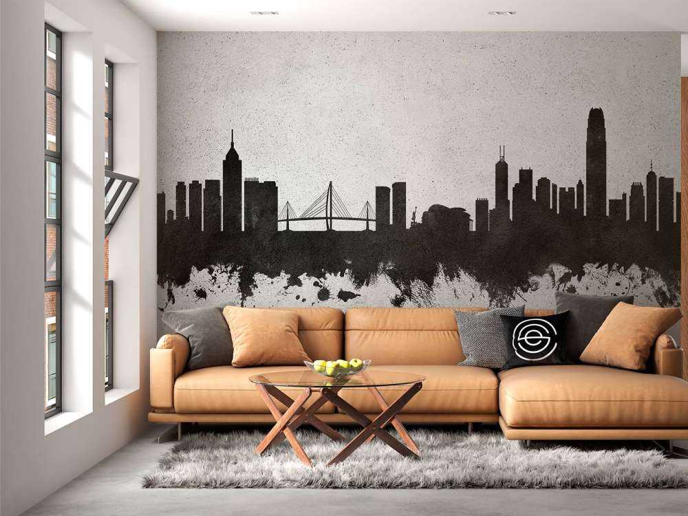 Aquarell-Skyline, Hongkong