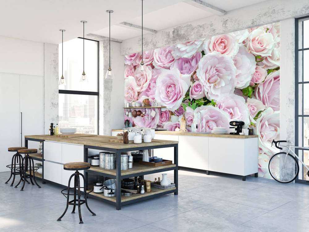 Bunte weiße und rosa Rosen