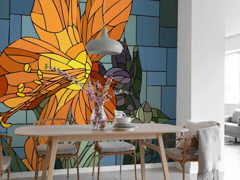 Bunte orangefarbene Blume