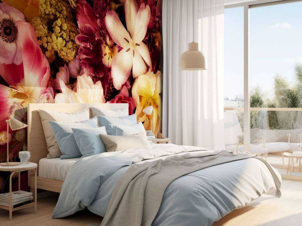 Schöne und bunte Blumenkranz
