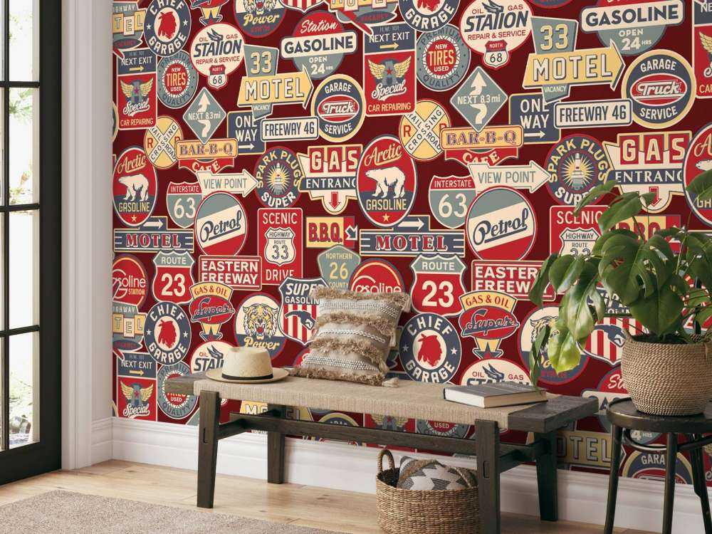 Amerikanische Werbeschilder