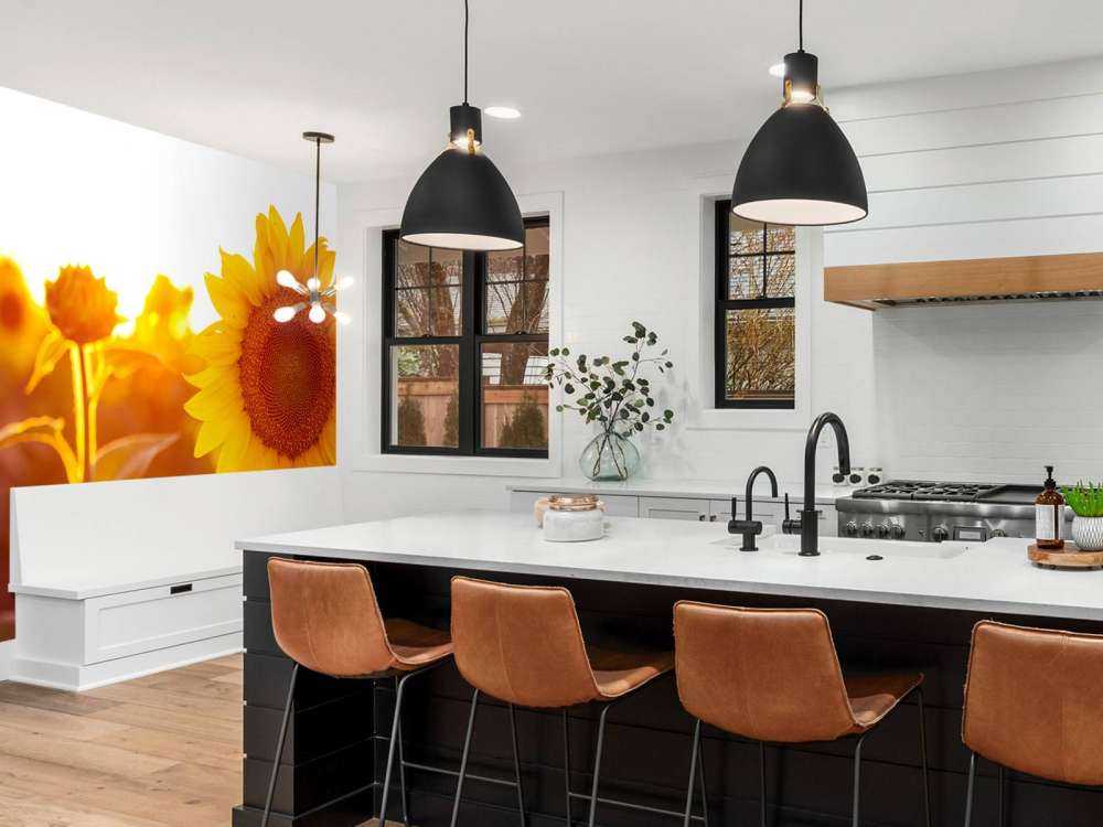 Warmes Sonnenblumenfeld