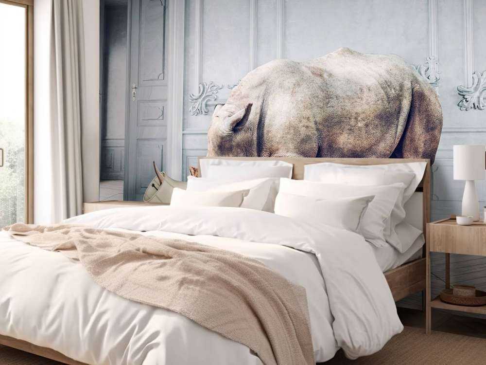 Rhinozeros mit Lampenschirm