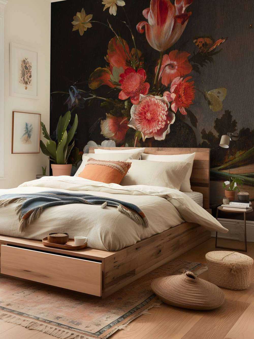 Stilleben mit einem Strauss in Entwicklung