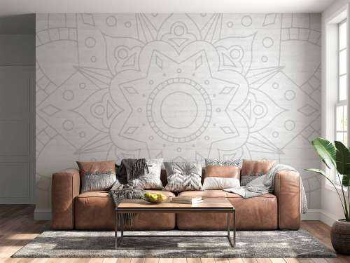 Geometrisches Mandala Grau