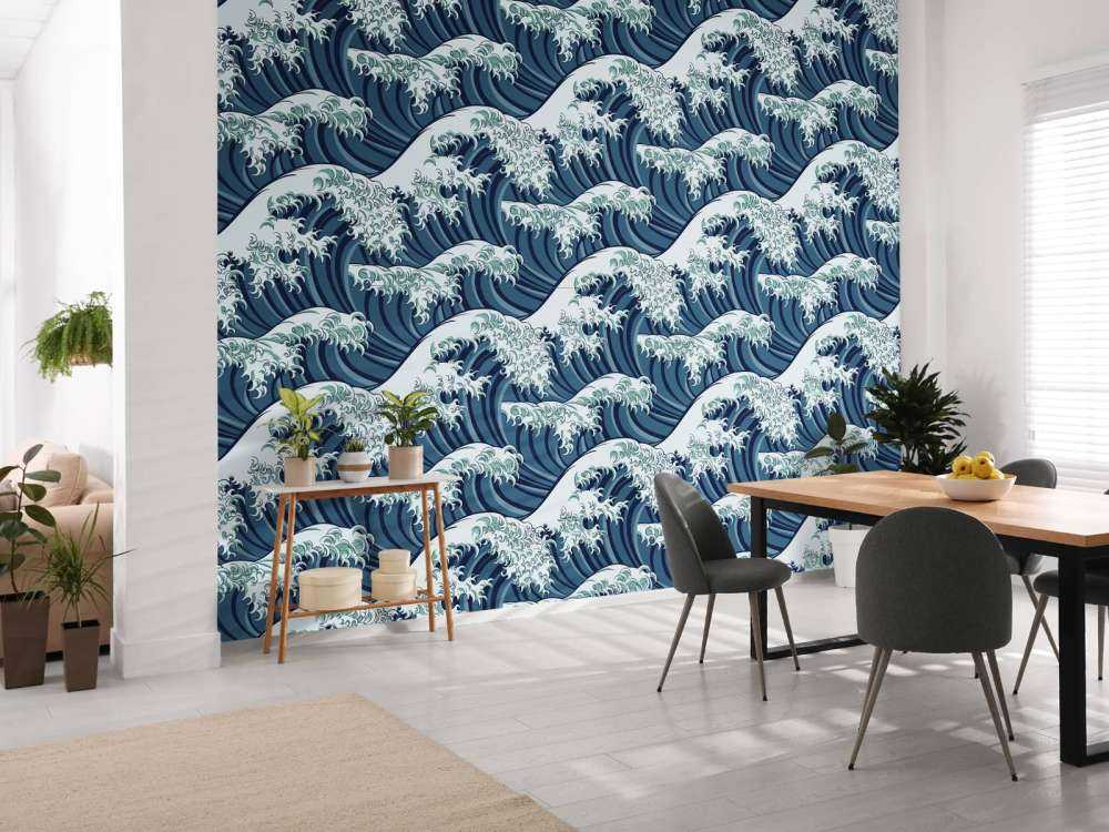 Blaue wilde Wellen