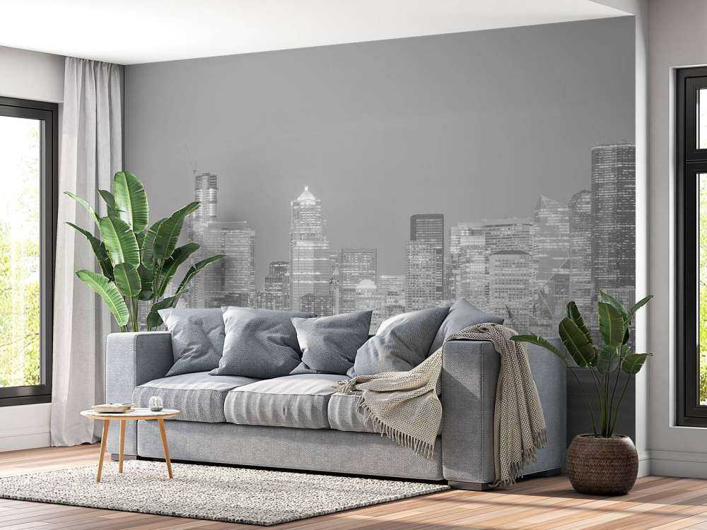 Skyline von Seattle in Schwarz und Weiß
