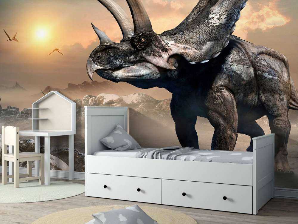 Dinosaurier im Morgennebel