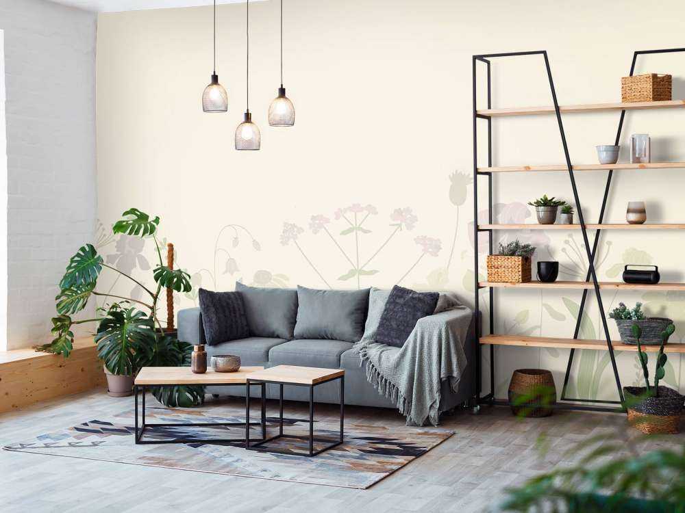 Blumenfeld beige und altrosa