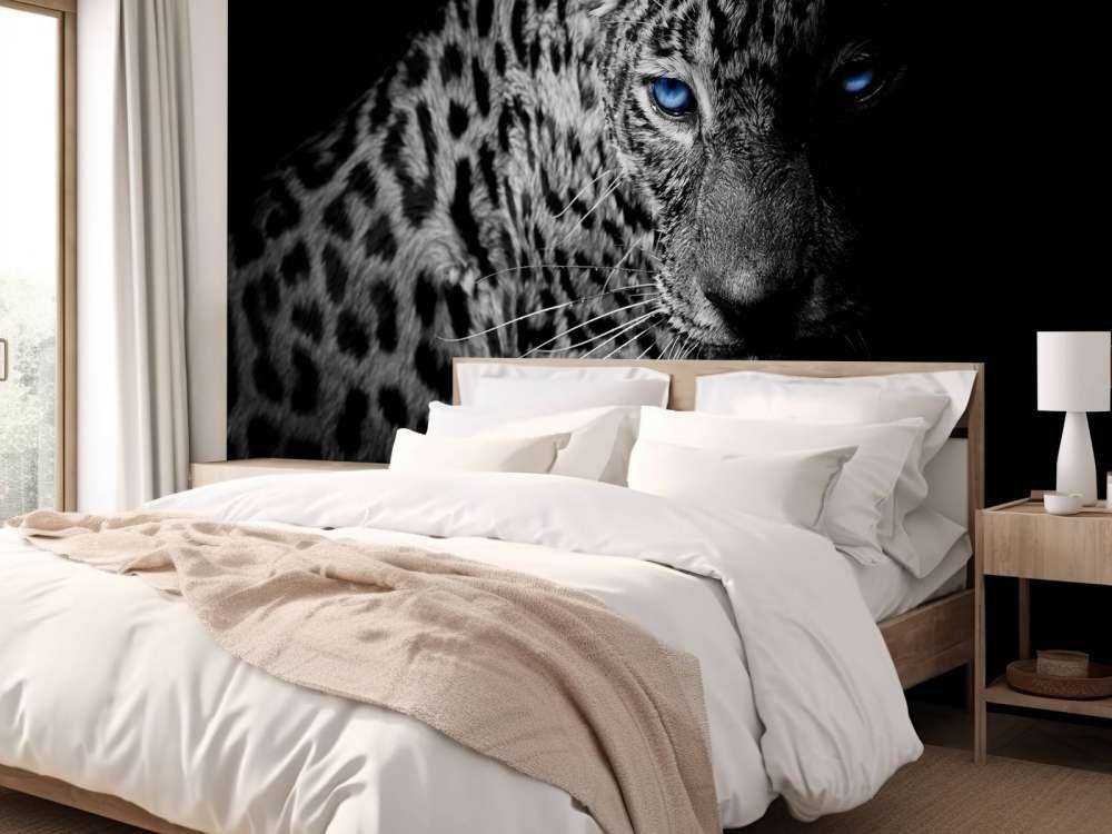 Leopard auf schwarzem Hintergrund