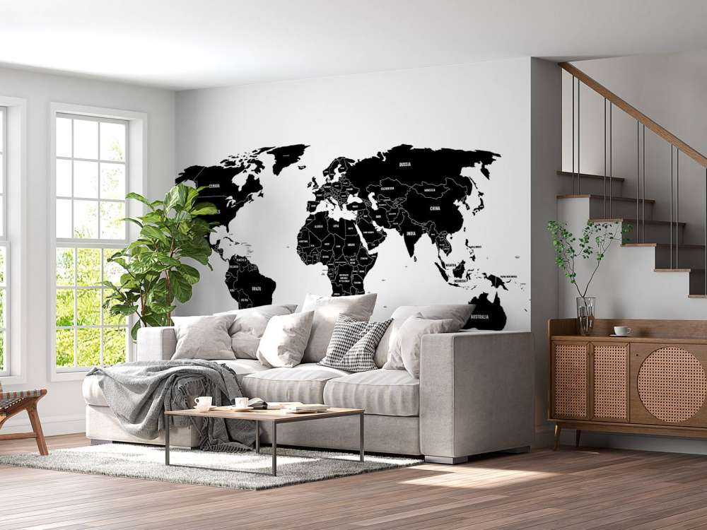 Weltkarte schwarz