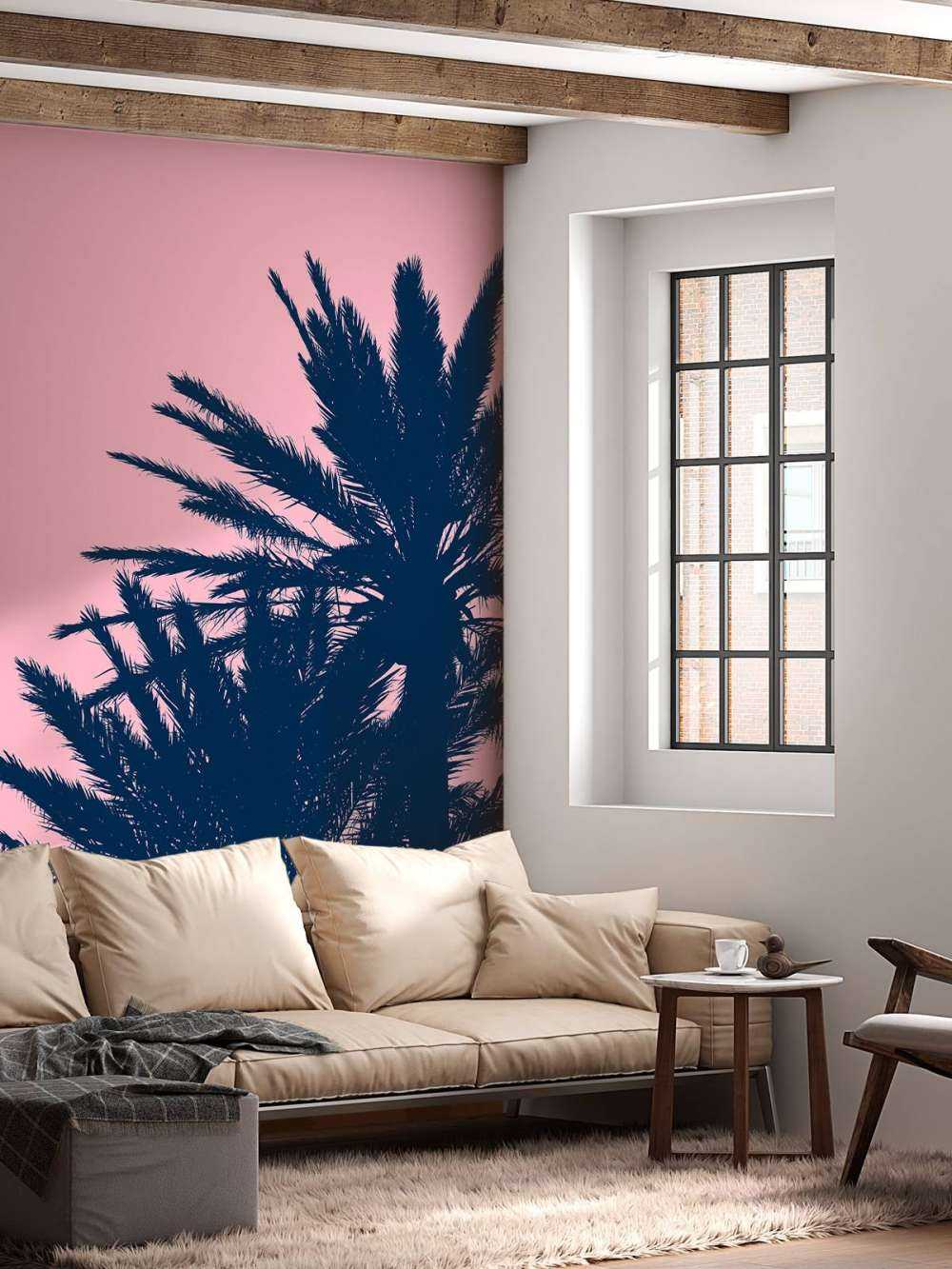 Palmen mit rosa Hintergrund