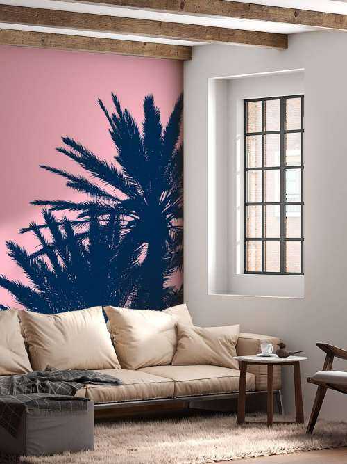 Palmen mit rosa Hintergrund