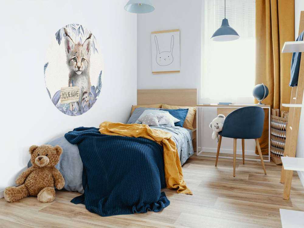 Luchsbaby im Dschungel blau