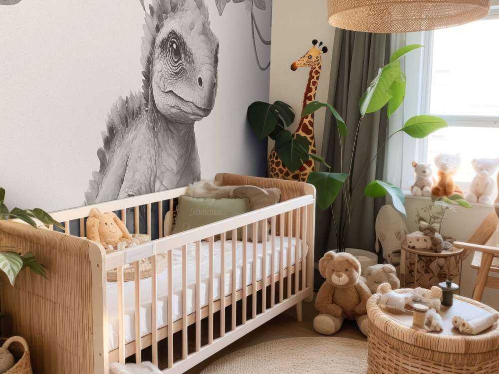 Baby-Ankylosaurus im beigefarbenen Dschungel