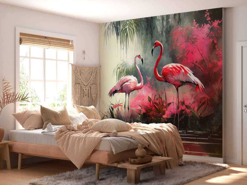 Karminroter Flamingo Skizze