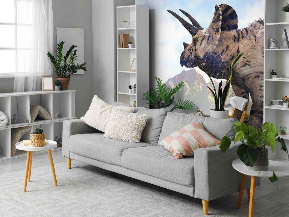 Dinosaurier wandern durch die Landschaft