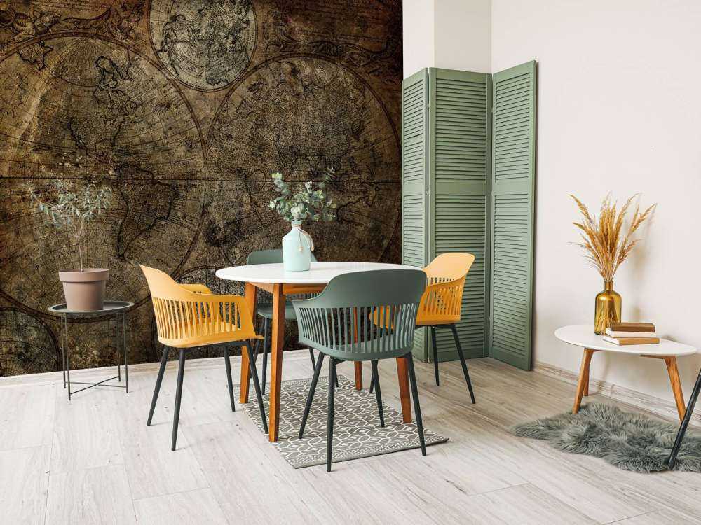 Alte verbrannte Weltkarte