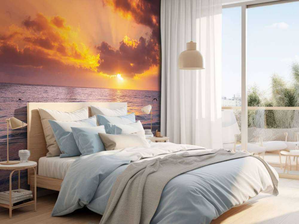 Schöner orangefarbener Sonnenuntergang