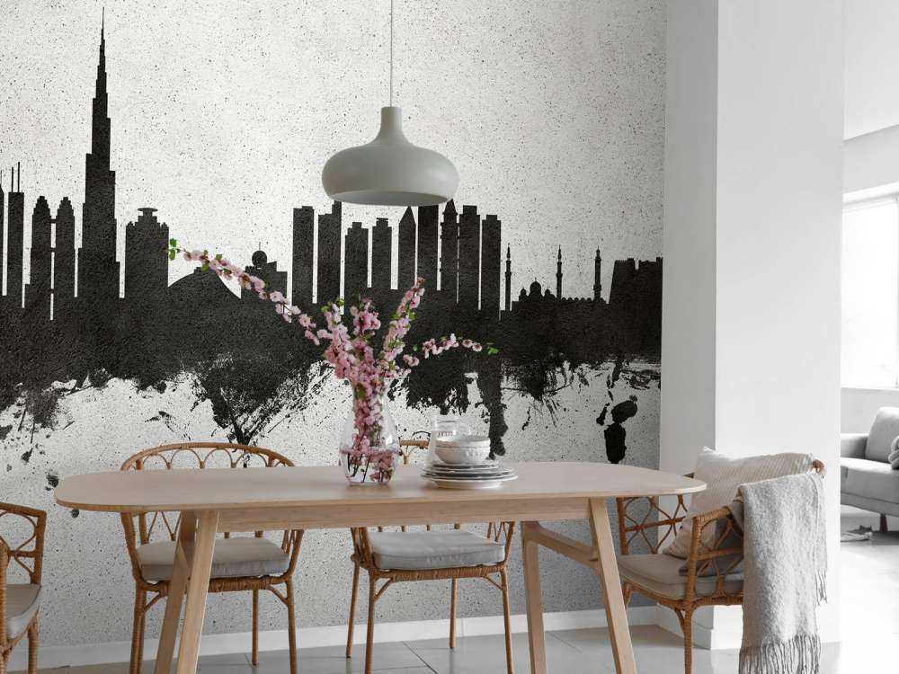 Aquarell-Skyline, Dubai