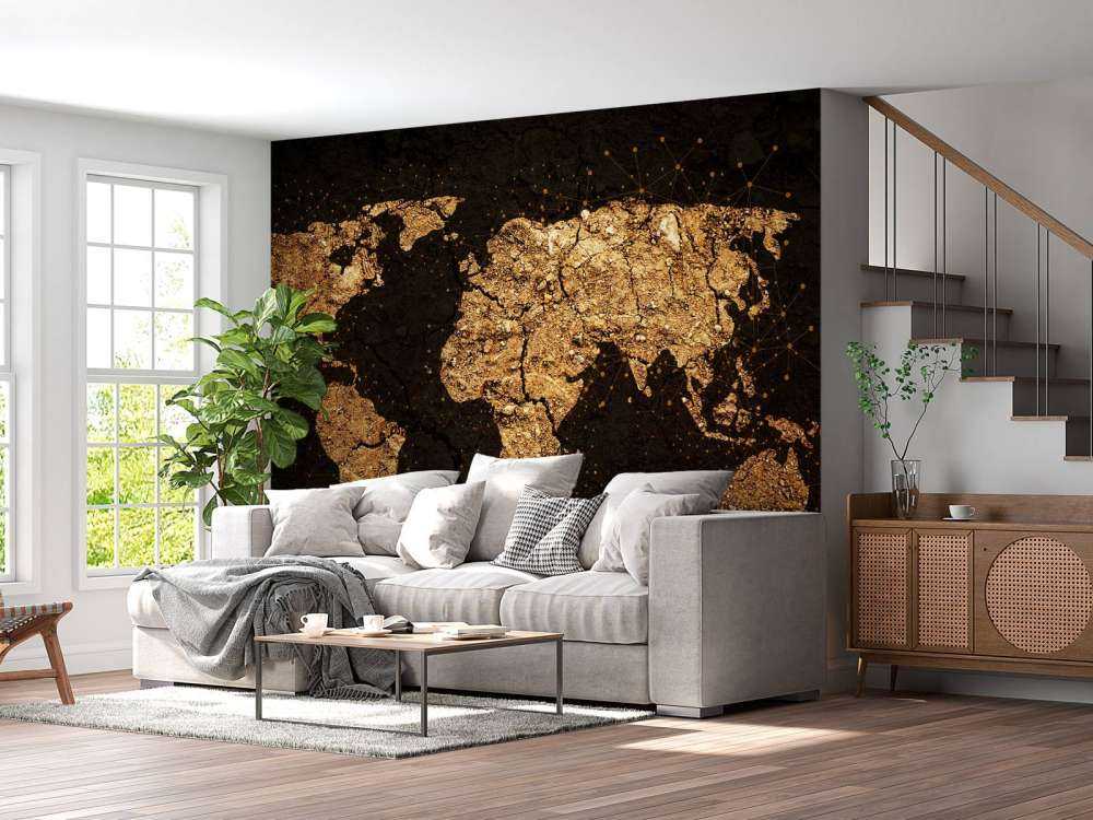 Weltkarte Gold
