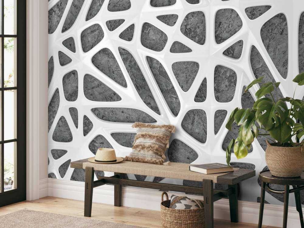 Weißes Muster auf Beton