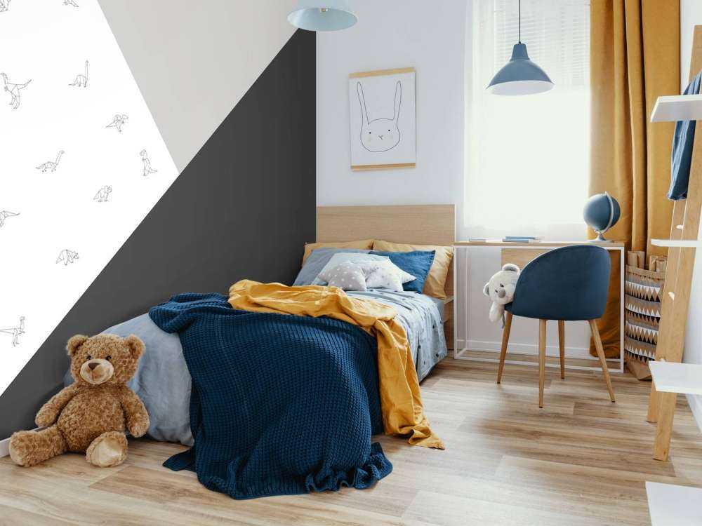Schwarze und weiße Dreiecke mit Dinosauriern
