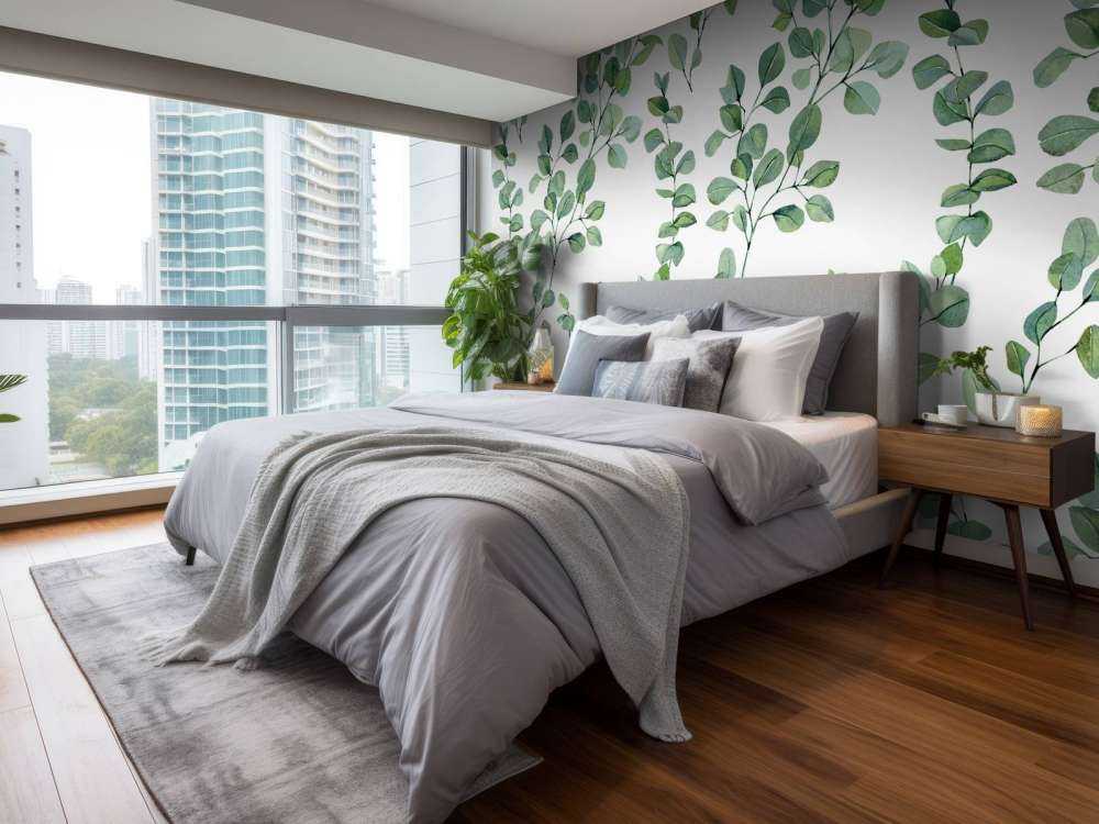 Aquarellblätter und -zweige