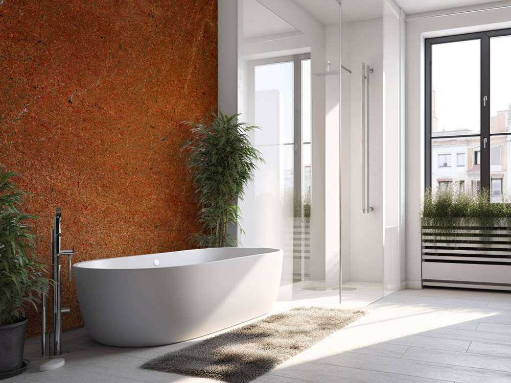 Orangefarbener Marmor