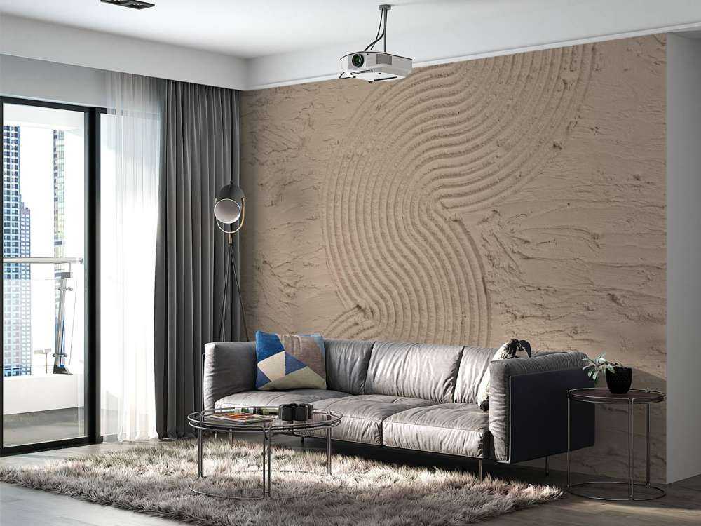 Organische Linien und Strukturen am Saum in Taupe