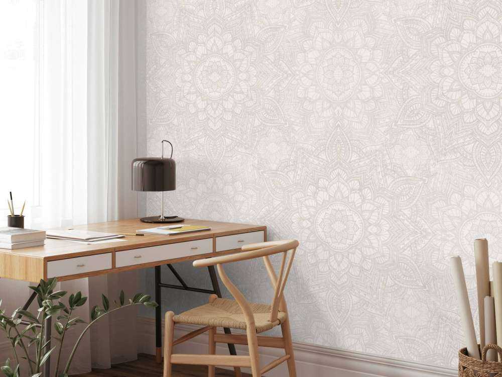 Boho Golden Mandala - neutral grau