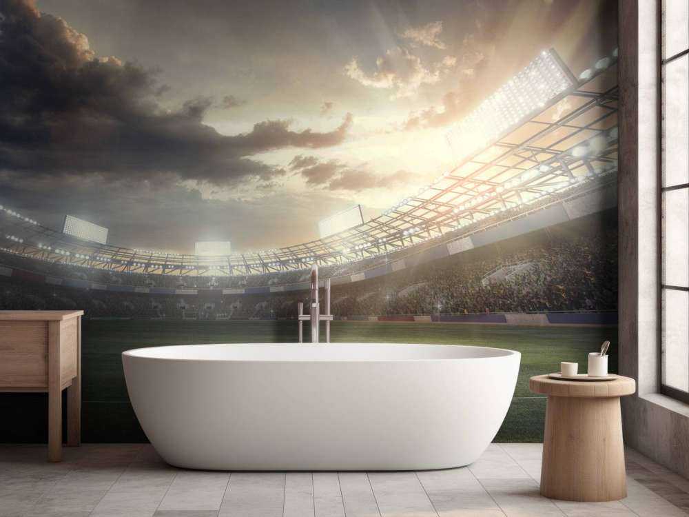 Stadion bei Sonnenuntergang