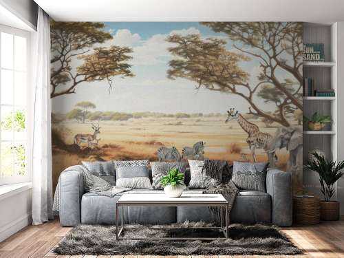 Safari-Landschaft in Farbe