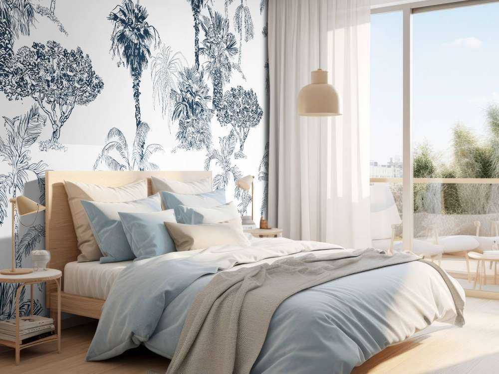 Tropische Palmen und Bäume