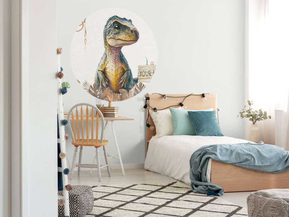 Baby-T-Rex im taupefarbenen Dschungel