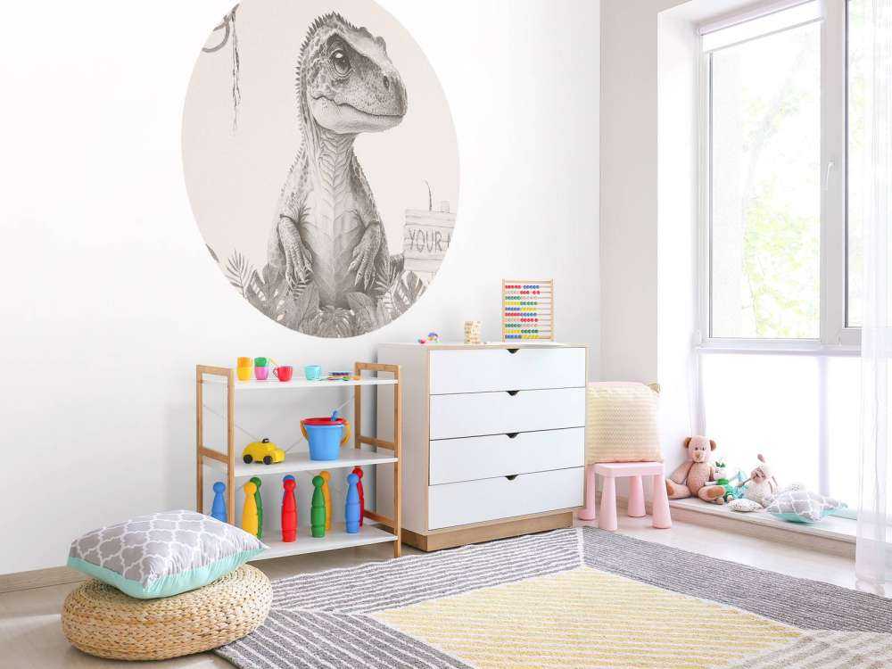 Baby-T-Rex im beigefarbenen Dschungel